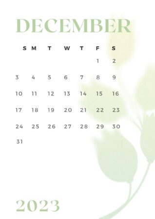 Blank December 2023 Calendar Printable