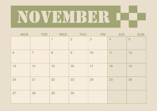 November Blank Calendar 2023 Printable Free