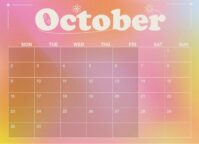 2023 October Calendar with Galaxy Theme