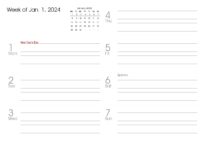 52 Week Calendar 2024 Printable