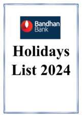 Bandhan Bank Holidays List 2024