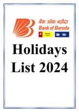 Bank of Baroda Holiday List 2024