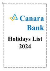 Canara Bank Holiday List 2024