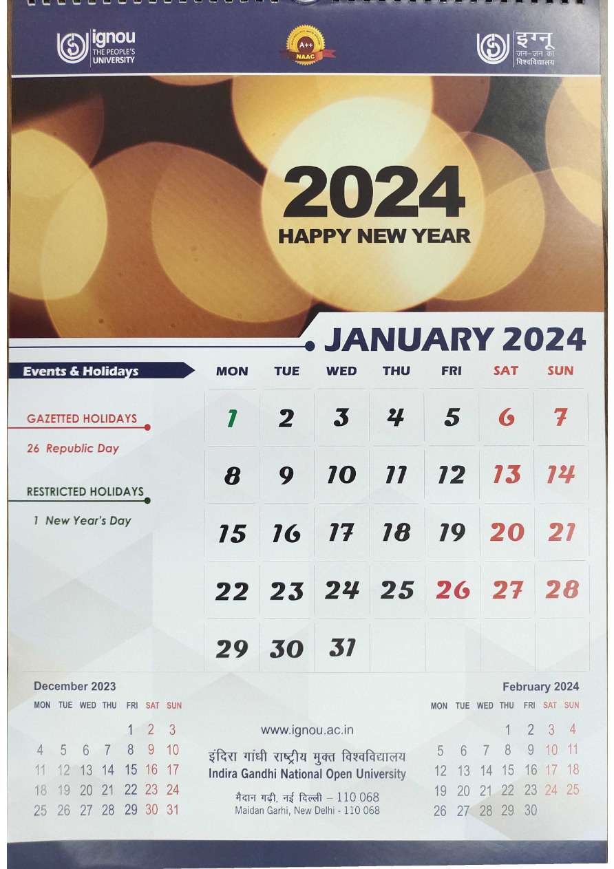 IGNOU Holiday List 2024